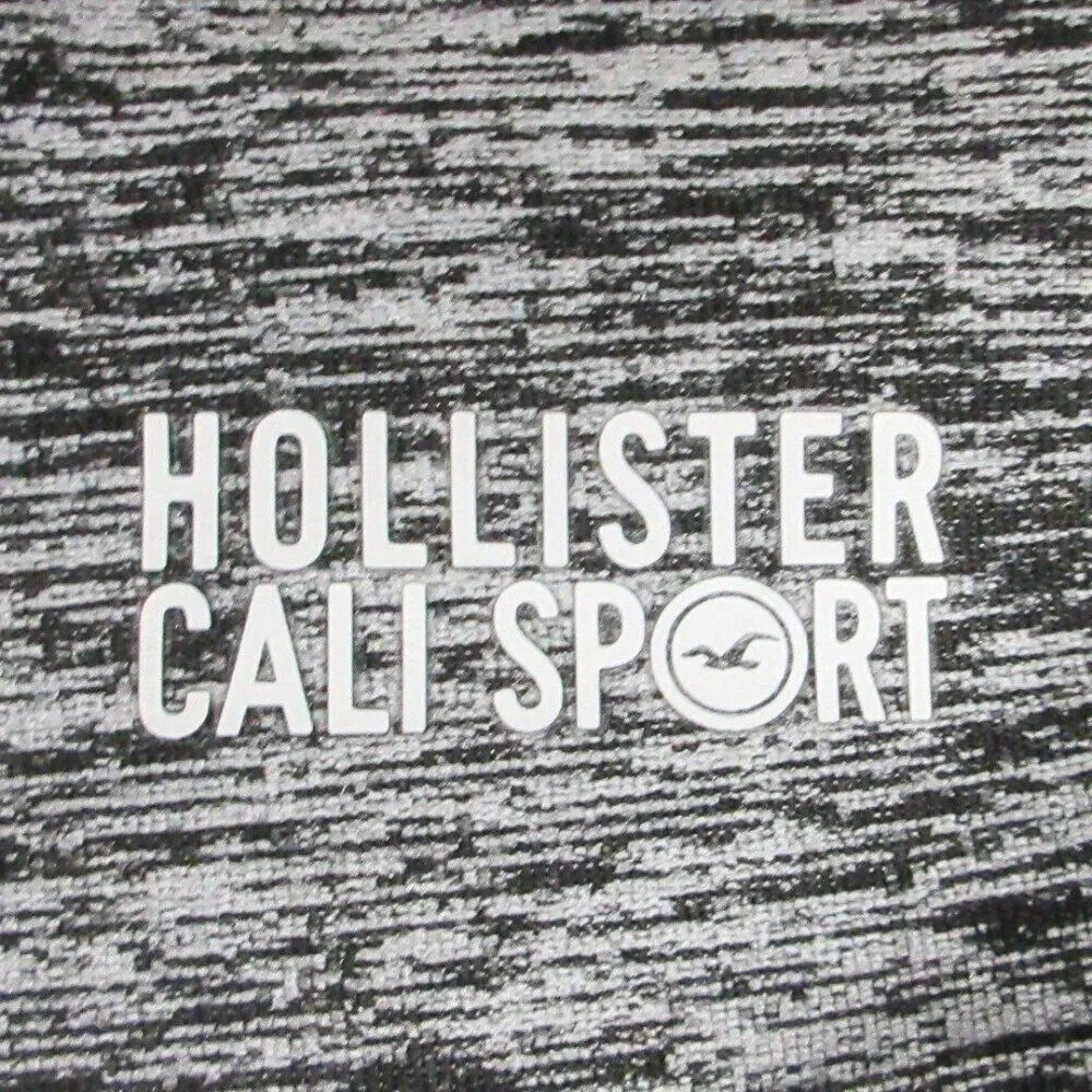 HOLLISTER Cali Sport Leggings Sz XS Workout Gym‎ Gray Heather Sheer Black Panels